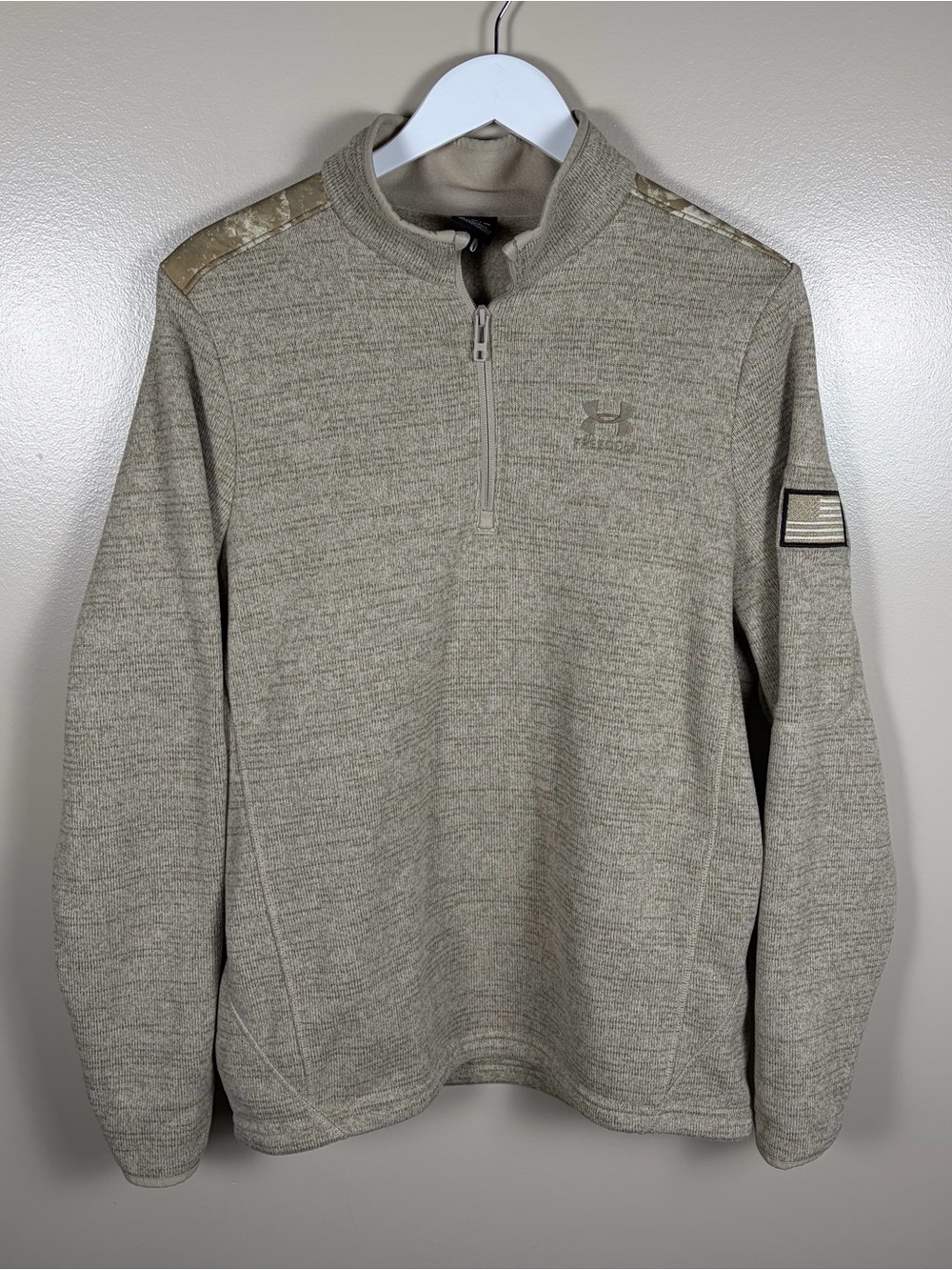 Under Armour UA Freedom Specialist ¼ Zip Knit Pullover Camo Sz Medium